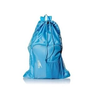 Speedo Deluxe Ventilator Mesh Bag Blue Drawstring Swim Backpack Sporty NWT